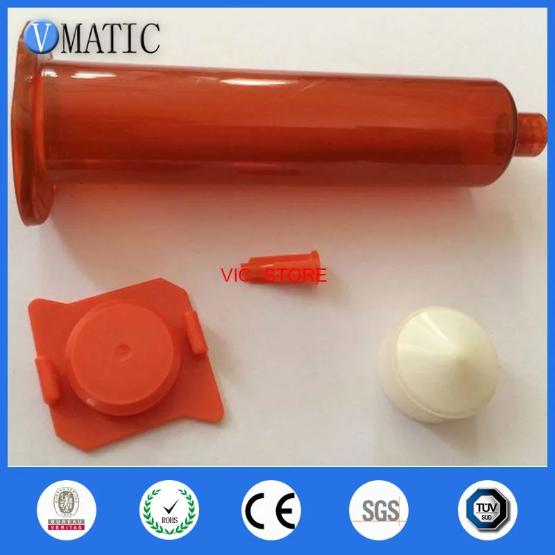

Free Shipping 5cc/ml Amber Pneumatic Syringe Barrels UV Block Cartridge Glue Dispensing Syringe With Stopper/ Piston