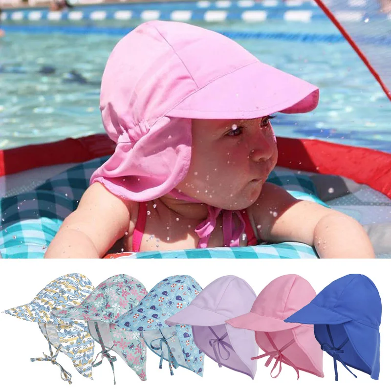 

Children Summer Baseball Cap UPF 50+ UV Protection Outdoor Beach Sun Hat Boys Girls Adjustable Neck Ear Cover Flap Caps