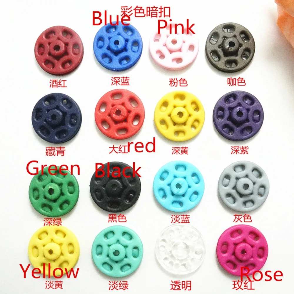 

Plastic Press Snap Button Fastner Studs Button Sewing On Clothes Accessories 10mm - 18mm Mixed Color wholesale free shipping