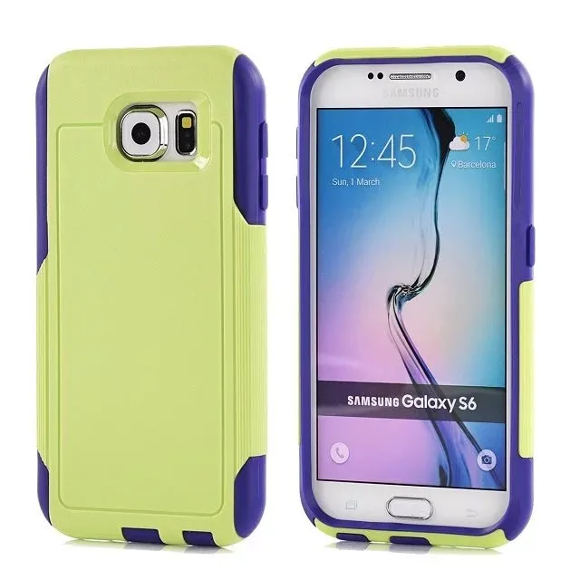 DHL Гибридный 2 в 1 пластик+ ТПУ чехол для Samsung Galaxy S6, жесткий пластик чехол для Galaxy S6 100 шт/партия