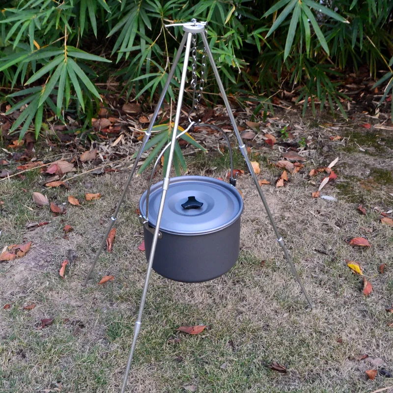 Aluminum Alloy BBQ Grills Portable Camping Picnic BBQ Tripod Pot