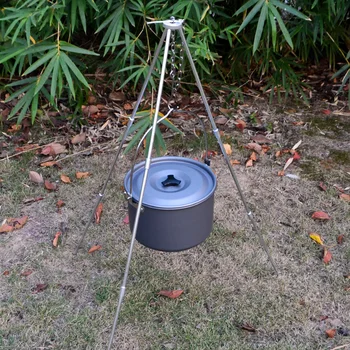 

Aluminum Alloy BBQ Grills Portable Camping Picnic BBQ Tripod Pot Hanging Grill Stand Holder Barbecue Accessories