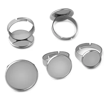 

100pcs 2019New Listing Stainless Steel 10mm-25mm Ring Round Empty Support Allergy Does Not Fade