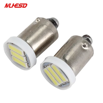 

500pcs BA9S LED 3 SMD 7020 3SMD 7014 LED T4W 1895 cold white Wedge Bulbs Dome Reading Light Map Indicator License Plate dc 12