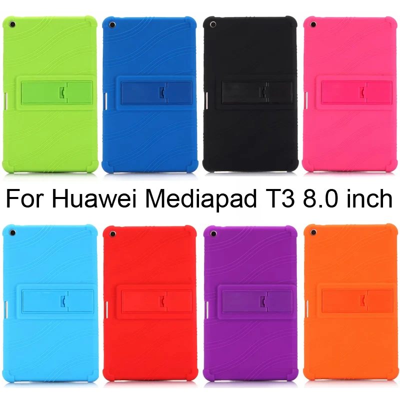 

For Huawei MediaPad T3 8.0 KOB-L09 KOB-W09 Silicone Anti Knock Case Protector Drop Resistance Cover For Huawei T3 8 8.0" tablet