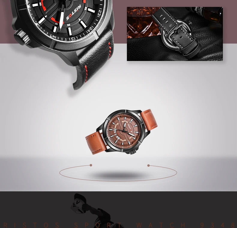 Мужские армейские водонепроницаемые кварцевые часы Reloj Masculino Montre Femme наручные часы с ремешком из натуральной кожи ударные спортивные часы для мужчин