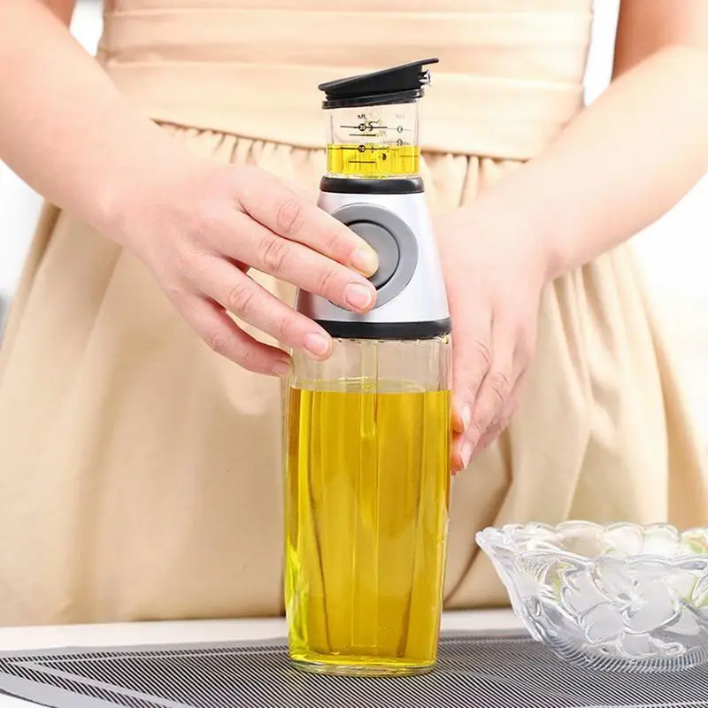 

500ML Vinegar Measuring Dispenser Bottle Kitchen Glass Gravy Boat Olive Oil Vinegar Dispenser Pourer Bottle Kitchen Tools