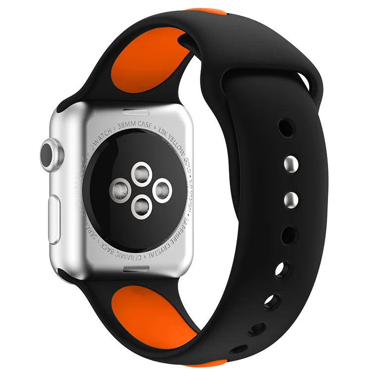 Силиконовый ремешок JANSIN для apple watch series 5 4 3 2, спортивный ремешок для iwatch 38 мм/42 мм/40 мм/44 мм, цветной ремешок для замены