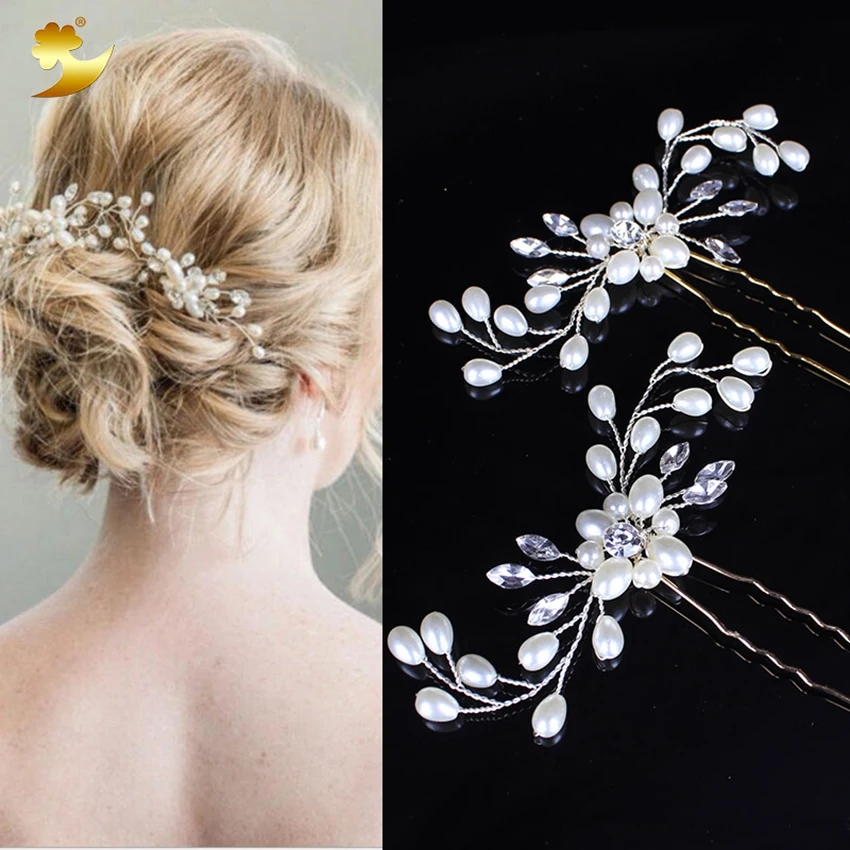 Xinyun Wedding Hairpins Shining Rhinestones Bright Pearls Ornament Bridal Hair Accessories Fashion Jewelry Bridesmaid Gift | Украшения и