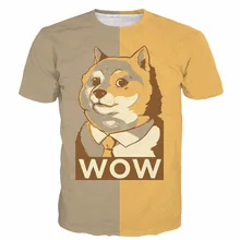 Cute Such WOW Doge t shirts Men Women Summer Funny Gentleman Shiba Inu 3D t shirt Streetwear Hippie Tees Casual Tee Shirts