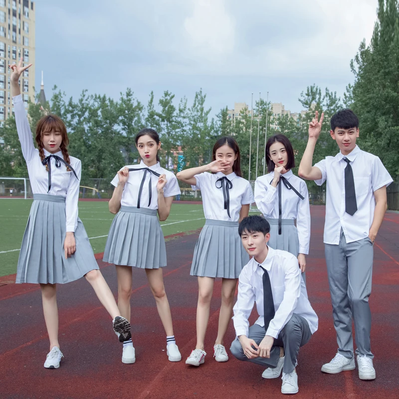 

2019 japanese skirt high waist pleated skirts jk students solid pleated girl school uniform cosplay skirt linings