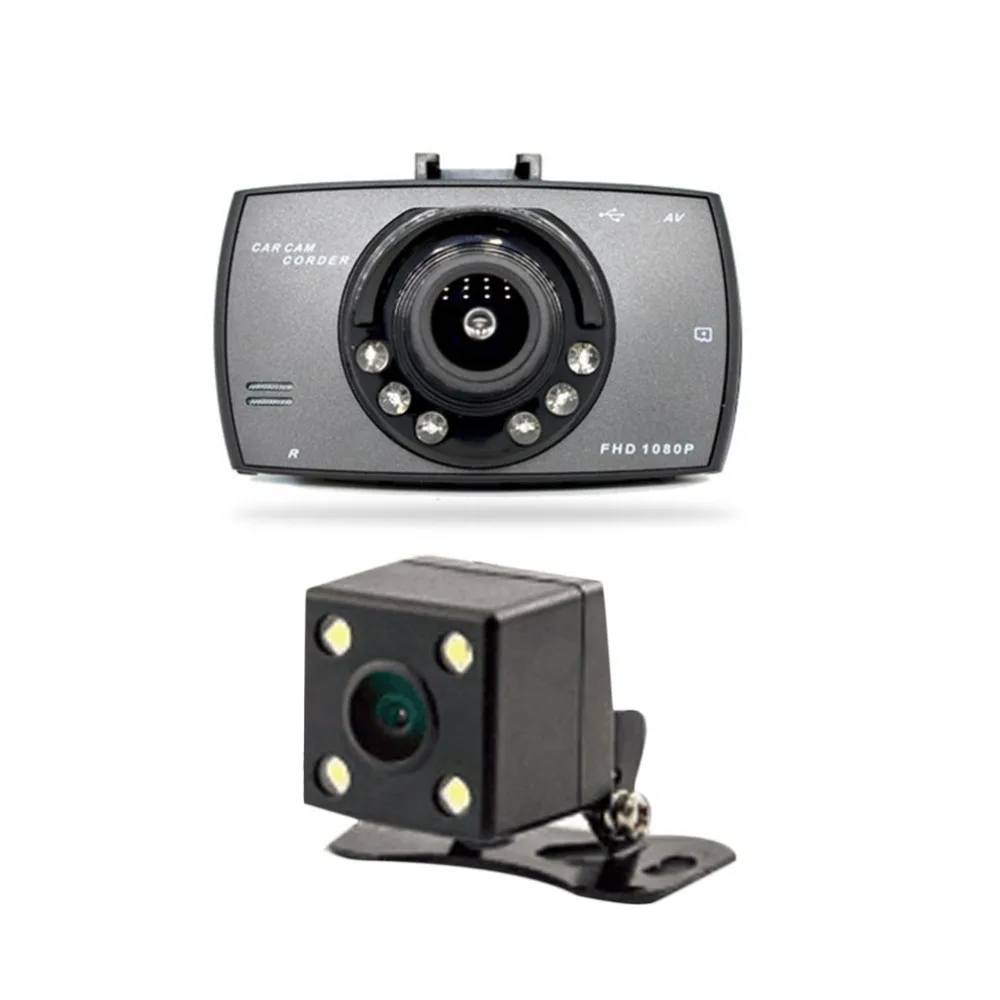 

2.7 inch Car DVR Camera 6 Lights Night Vision Dual Lens Full HD 1080P Wide Angle External Rear Camera H.264 G-sensor Dash Cam