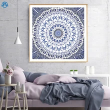 Современный узор Мандала плакаты и принты круг холст картины, плакаты на стену для гостиной скандинавский домашний декор