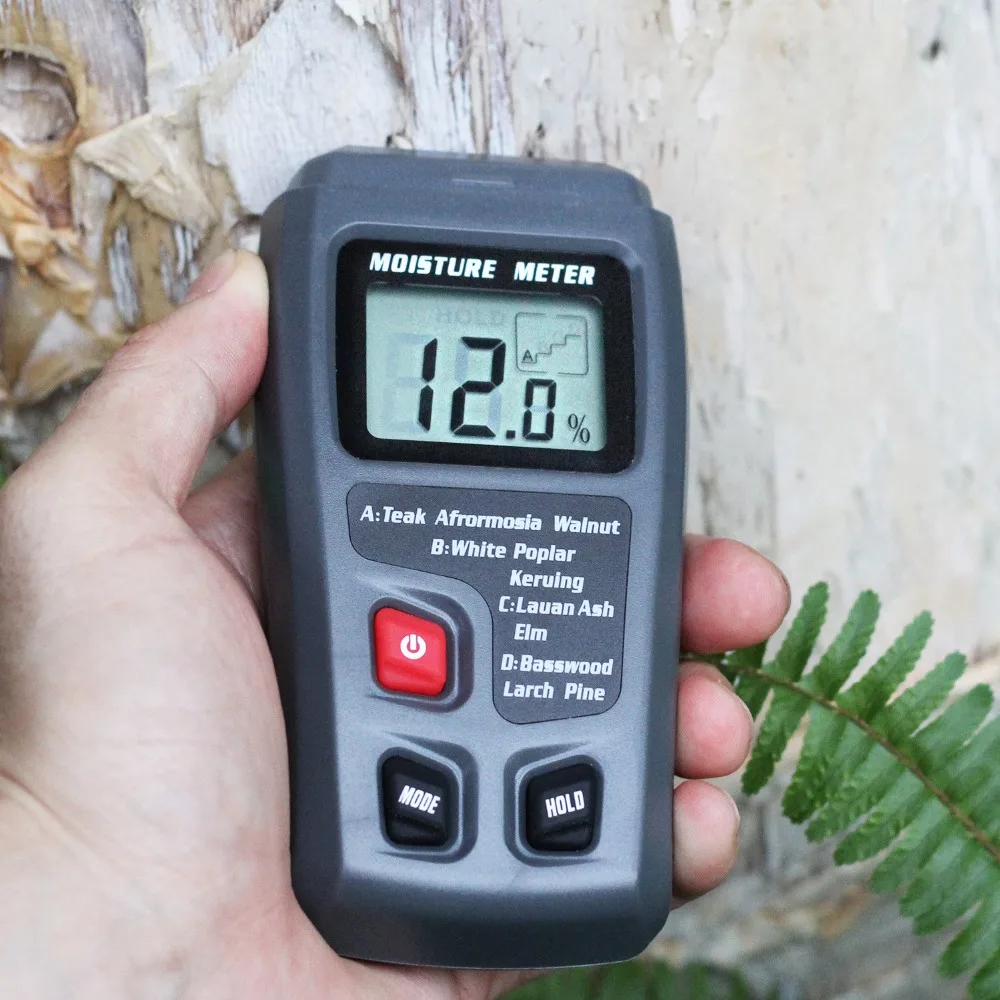 Digital Wood Moisture Meter Professional 0~99.9% Timber Hygrometer Portable Tool LCD Display Handheld Timber Damp Detector EMT01 wood moisture meter
