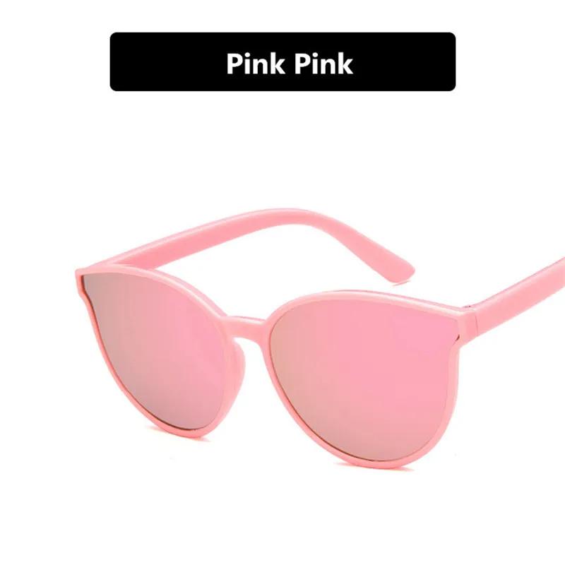 Занавес Okulary детские солнцезащитные очки для мальчиков и девочек Светоотражающие линзы винтажные уличные солнцезащитные очки UV400 пластиковые детские очки Gafas - Цвет линз: pink pink