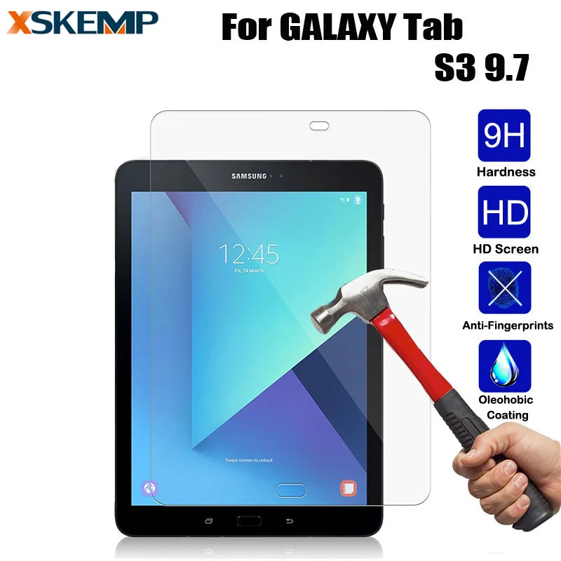 

For Samsung GALAXY Tab S3 9.7 Explosion Proof Clear Tempered Glass 9H Screen Protector Tablet 2.5D Anti Scratch LCD Guard Film