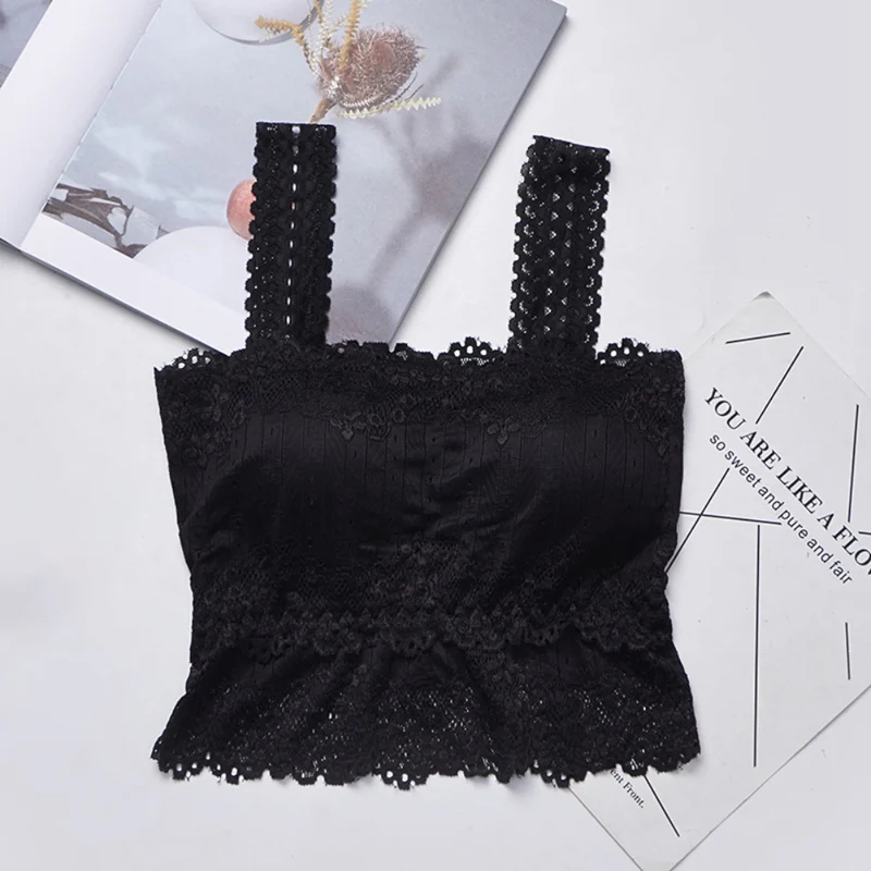 Sexy Women's Lace Bra Sexy One-Piece Casual Lace Embroidered Tube Female Top Corset Ladies Top