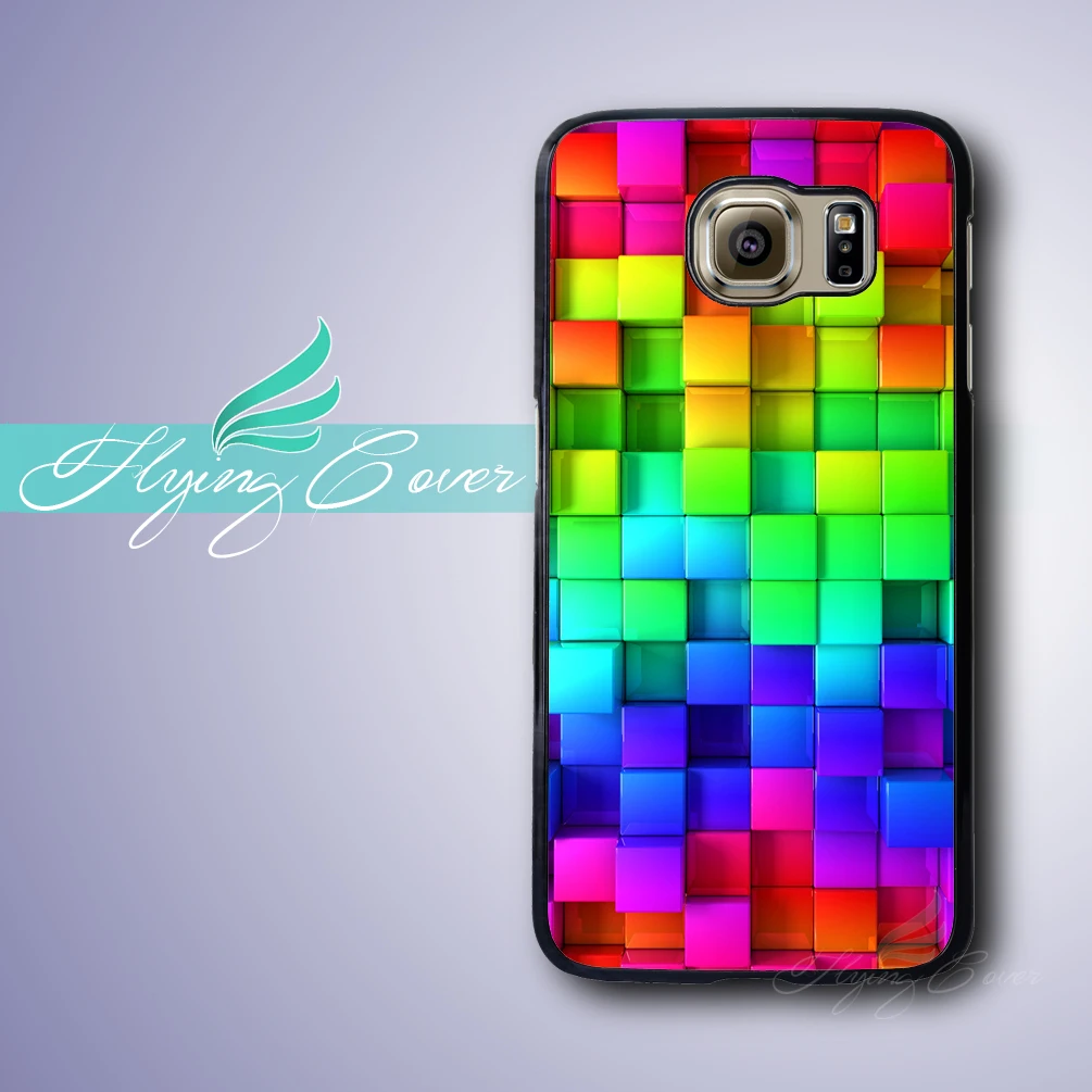 Coque Blocks Rainbow Phone Cases for Samsung Galaxy S8 Plus S3 S4 S5 S6