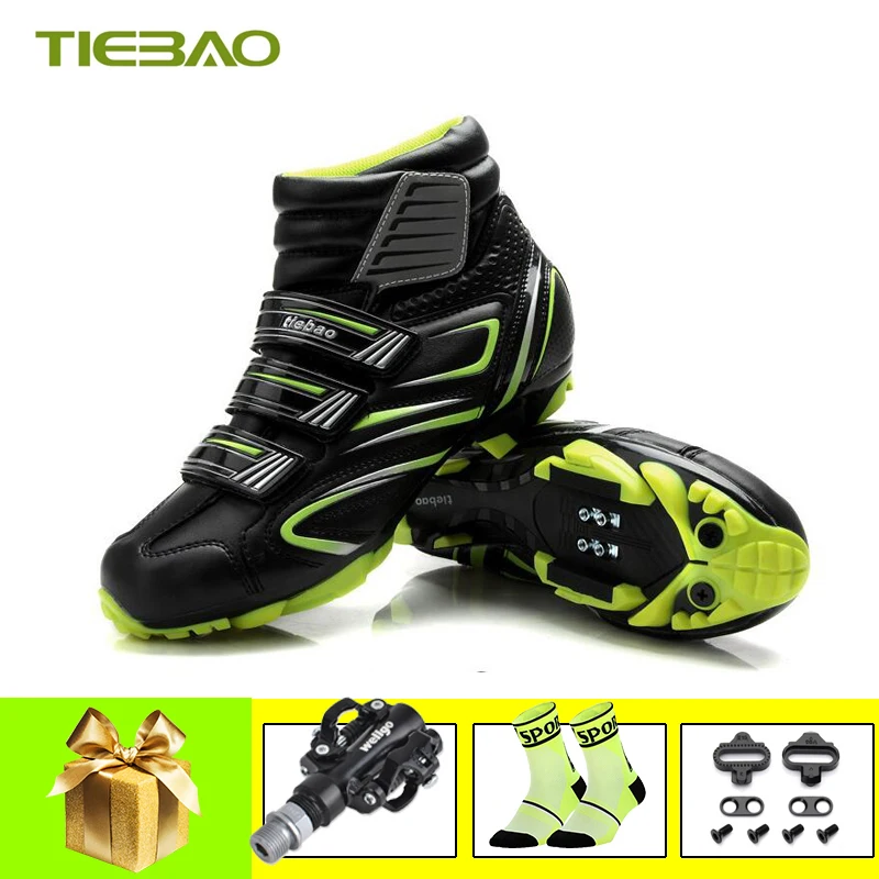 

Tiebao cycling shoes winter mtb SPD Sneakers sapatilha ciclismo mtb self-locking nylon sole cleats Pedals mountain bike shoes