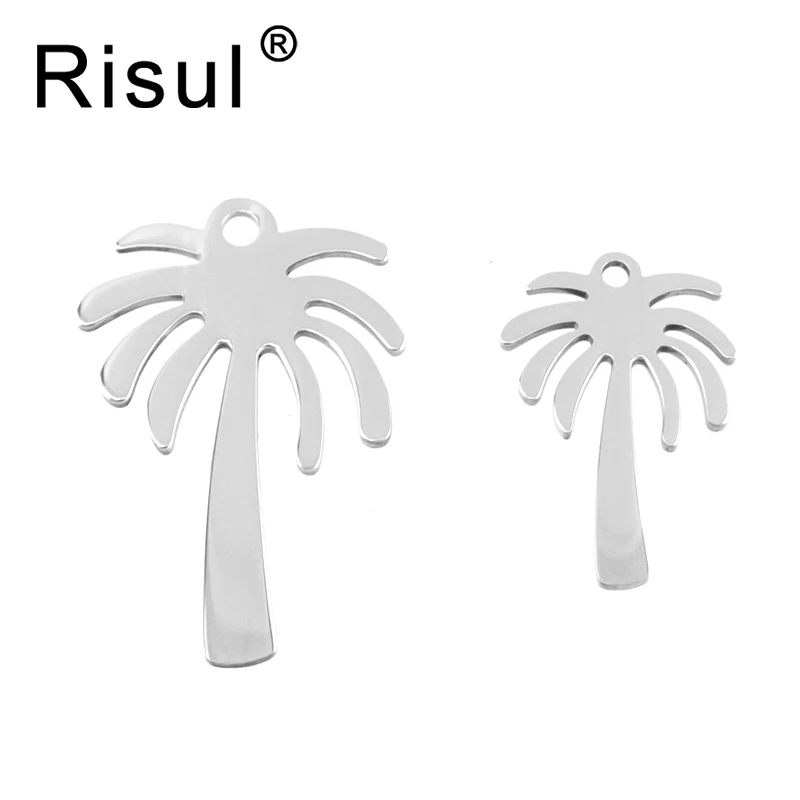 

Risul coconut tree line profile Stainless steel Pendant Lovers' couples charms mirror polish shiny tags wholesale 50pcs