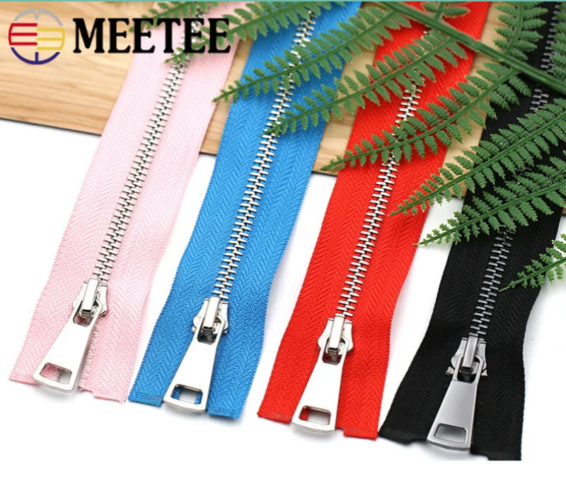 Meetee15-120cm 5# металлическая молния двойные ползунки самоблокирующиеся длинная застежка-молния DIY пуховик мешковатые брюки пошив одежды Декор Аксессуары