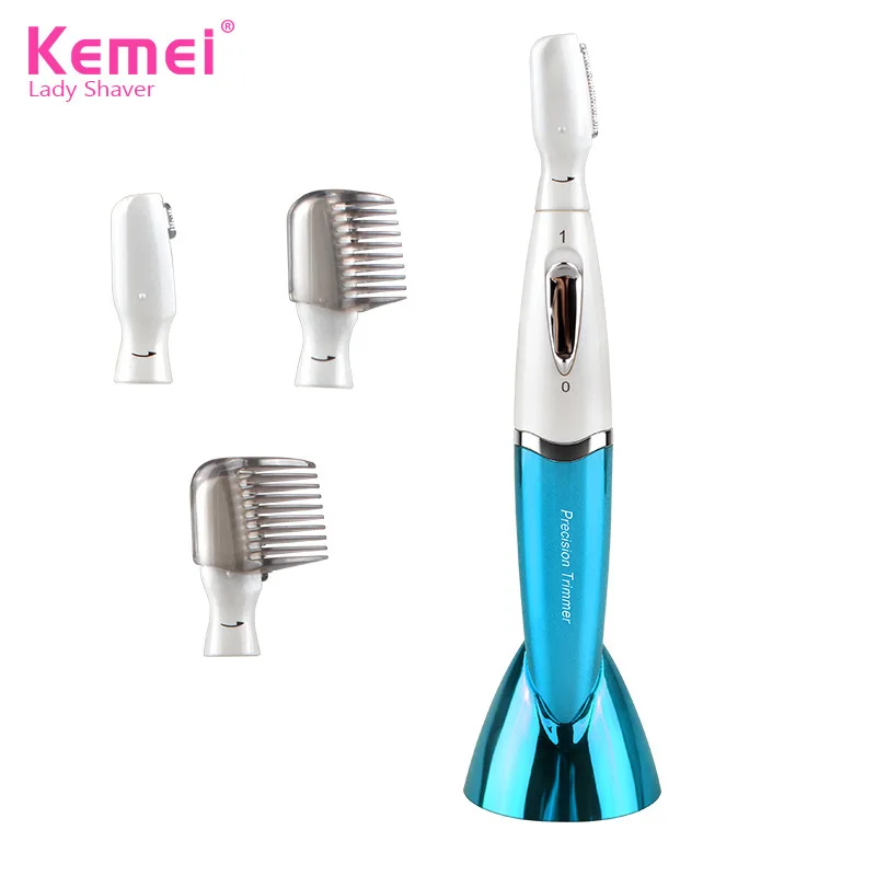 

Kemei Eyebrow Trimmer Titanium Blade Electric Lady Wet/Dry Shaver Hair Trimmer Removal Epilator for Bikini Face Underarm 35D