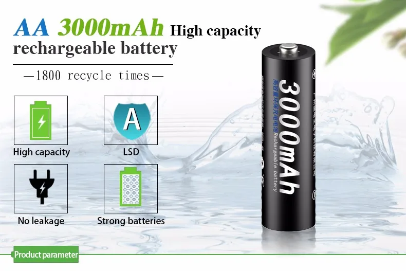 PALO AA 3000mAh 1,2 V качественная никель-металл-гидридная аккумуляторная батарея AA 3000mAh PALO Recarregavel 2A Baterias Bateria Batterie