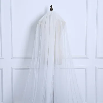 

Long Bridal Wedding Party Veils Single-Layer Veil Church-Style Trailing Wedding Bridal Veil With Hair Comb TS205