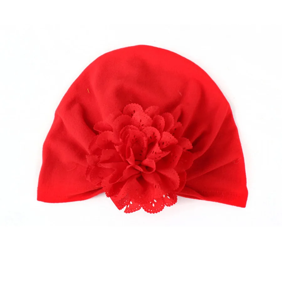 New Elastic Cotton Baby Hat Mesh Flower Newborn Soft Turban Hats Little Girl Beanie Cap Bohemian Style (5)