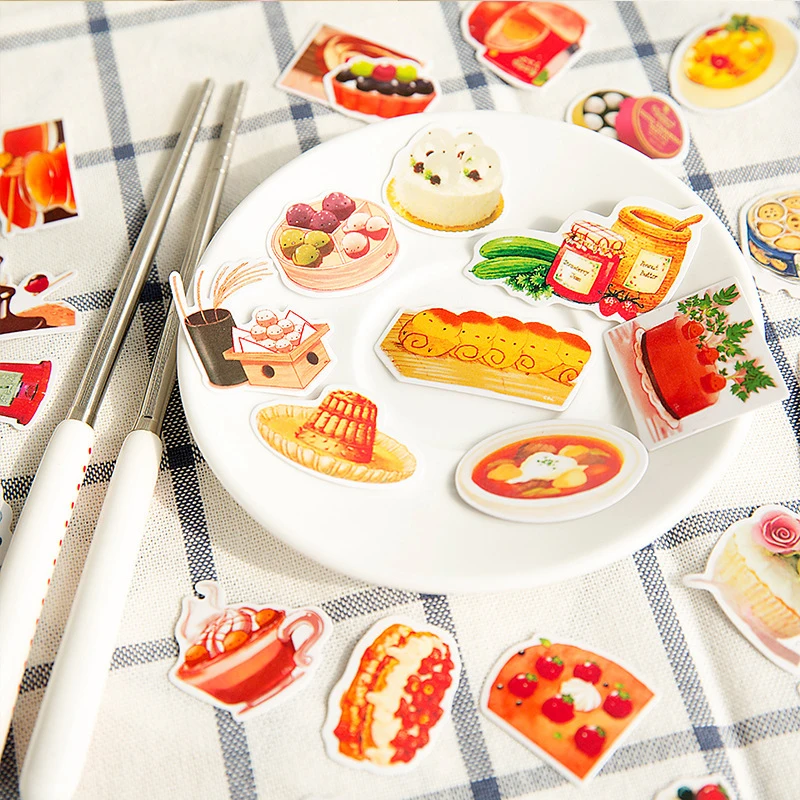 20-40 Pcs Sticker Emoji Creative Sticker DIY Diary Decoration Peripheral Sticker Toy Cartoon Animal Food Children's Toy