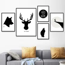 Fox Deer Bear Nordic Posters And Prints Wall Art Canvas Painting Black White Animal Wall Pictures For Living Room Home Decor Fox Deer Bear Nordic Posters And Prints Wall Art Canvas Painting Black White Animal Wall Pictures For Living Room Home Decor