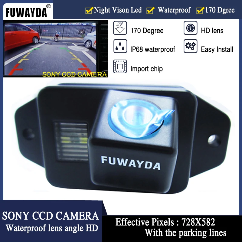 FUWAYDA SONY CCD чип, Автомобильная камера заднего вида, резервная камера безопасности для парковки, для Toyota Land Cruiser 120 150 серии Prado, водонепроницаемая