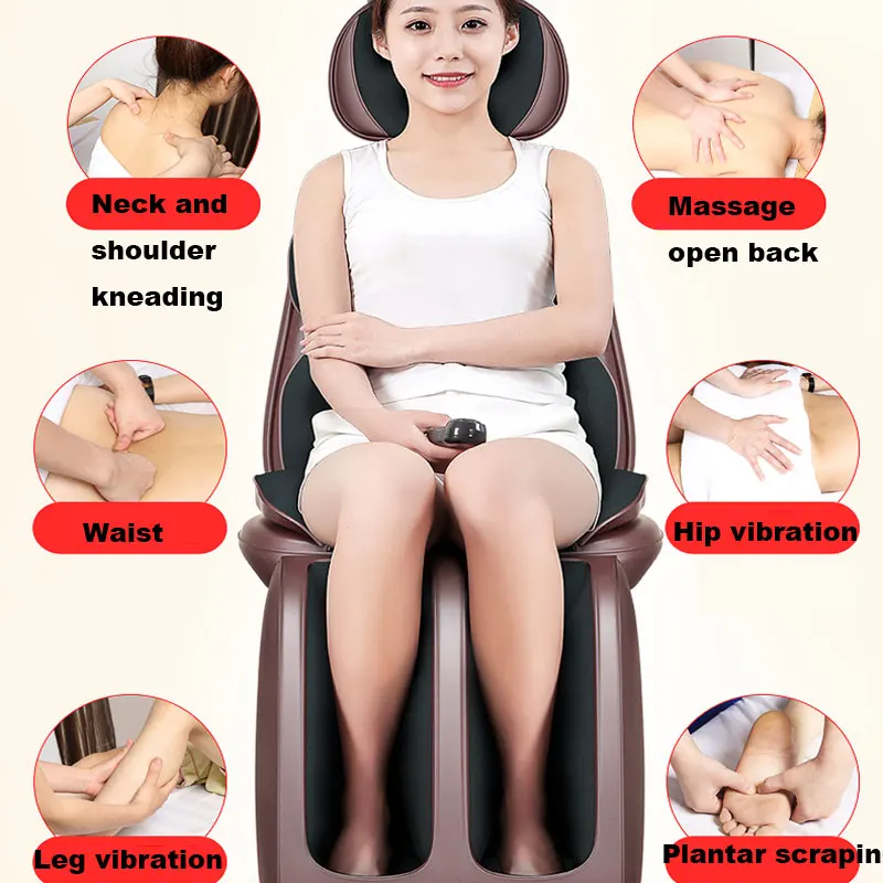 Cervical Neck Waist Back Shoulder Multifunction Body Shake Massage Cushion Home Body Wrap Copper Core Electromechanical Thick PU