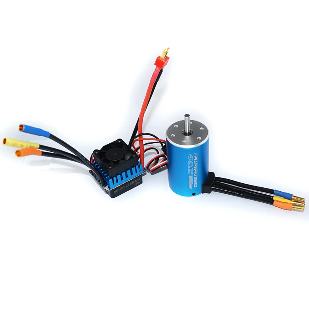 RC 3660 3800KV 3100KV 2600KV бесщеточный мотор с 60A ESC и светодиодная карта для программирования для 1/10 RC ралли автомобиля