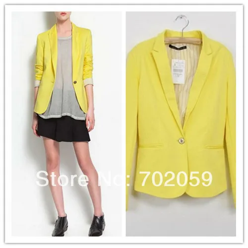 Hot Sale Women Casual Candy Colors Foldable Blazer Suit Jacket 6 XS S M L XL | Женская одежда