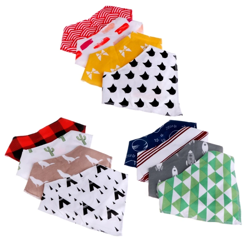 

4Pcs Baby Unisex Feeding Bibs Saliva Towel Dribble Baberos Head Scarf
