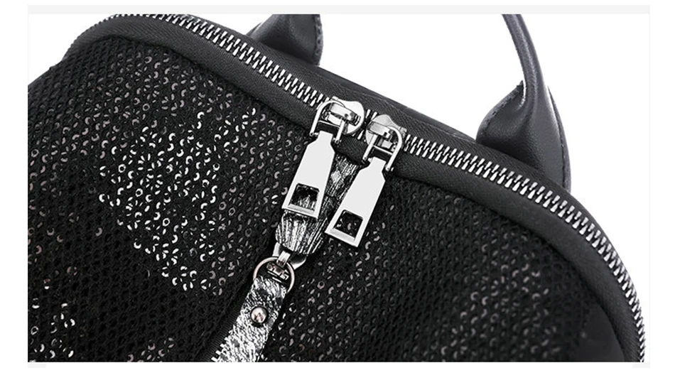Для женщин нейлон водостойкая ткань черный рюкзак с пайетками женский 2019 новый корейский путешествия рюкзак высокое качество