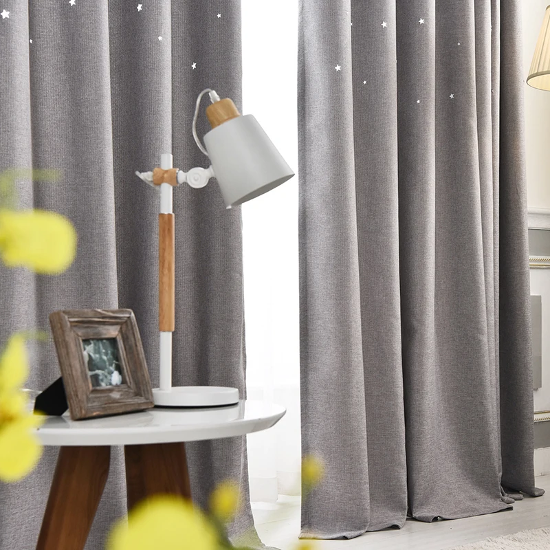 

Modern Blackout Curtains for Living Room Hollow Star Faux Linen Bedroom Curtains Window Curtains for the Bedroom Custom Made