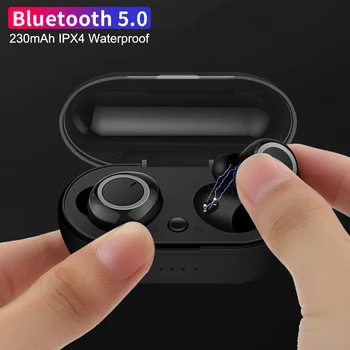 

Bluetooth Touch Control Hifi Earphone with Mic, SQ-W1 TWS Wireless Earbuds Stereo Microphone for Phone With Charger Box PK HBQ