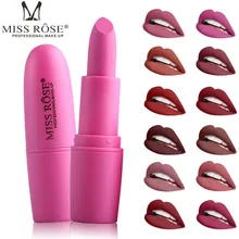 MISS ROSE rouge à lèvres Sexy Nude rouge mat imperméable velours bâton à lèvres longue durée Pigments bruns maquillage facile à porter lèvres de beauté