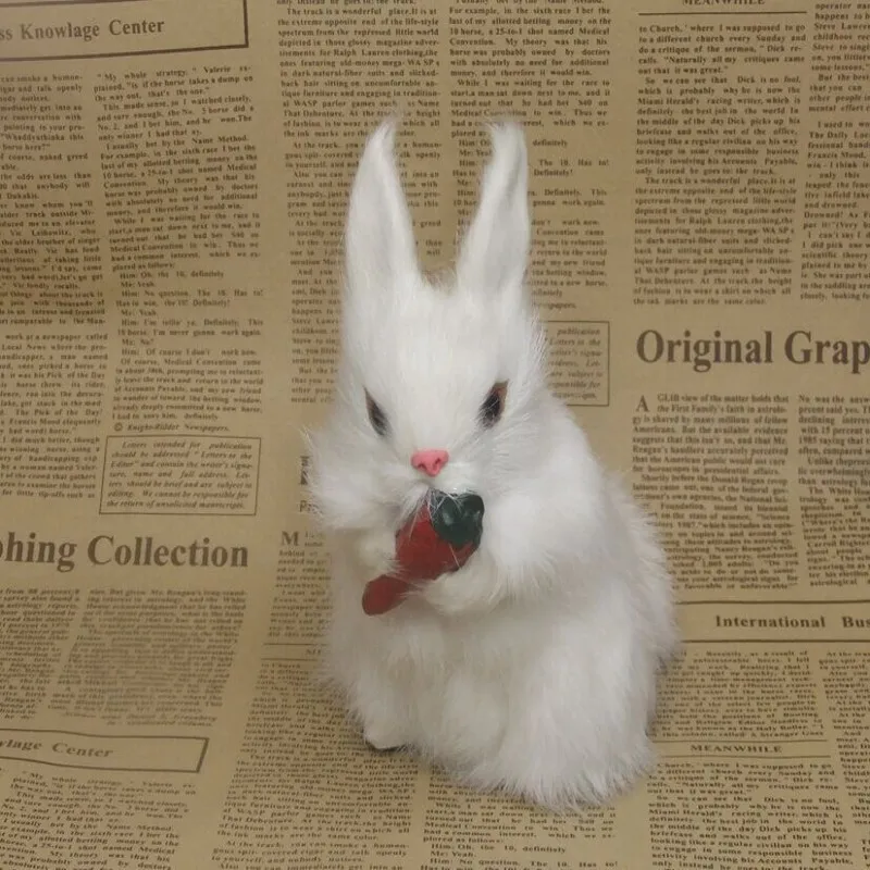 

Simulation fur animal simulation the small white rabbit children's girlfriend furnishing articles present living room desk