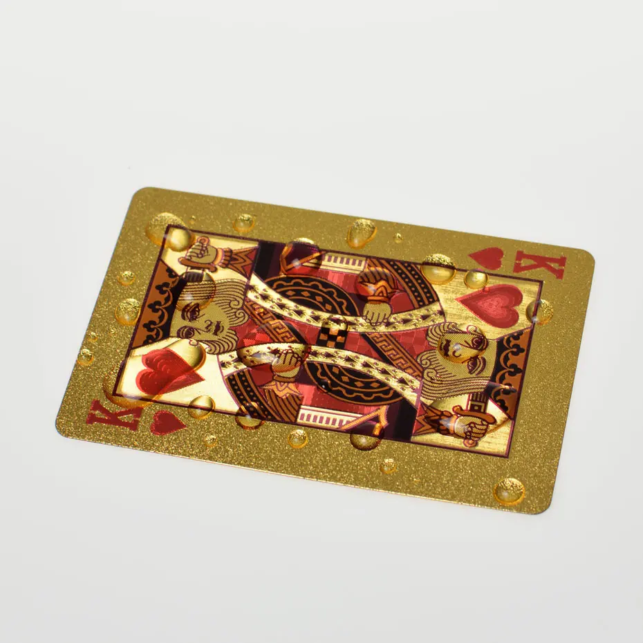 Carte Da Poker In Lamina Oro Euro 500 – Impermeabili In Plastica Con Sacchetto Per Feste