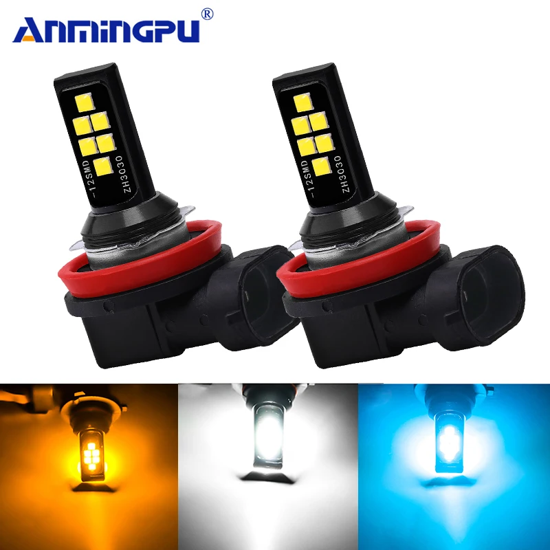 NLpearl 2x Автомобильная противотуманная фара H11 Светодиодная лампа 3000 K 6000 8000 H1 H3 Led H7