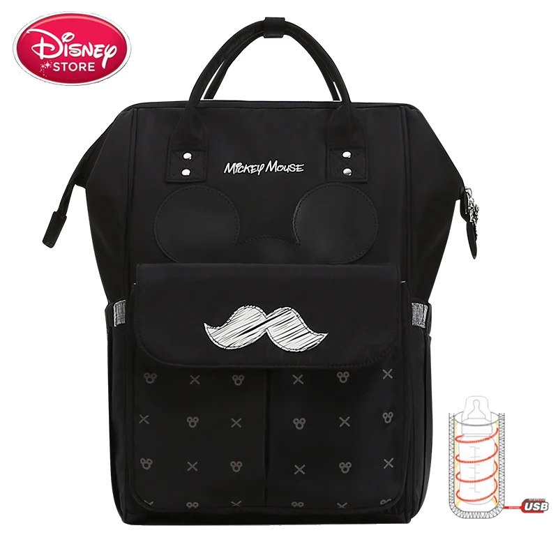 Disney пеленки сумка рюкзак USB бутылка изоляции сумки Минни Микки большая сумка для путешествий Оксфорд Кормление ребенка мумия сумки