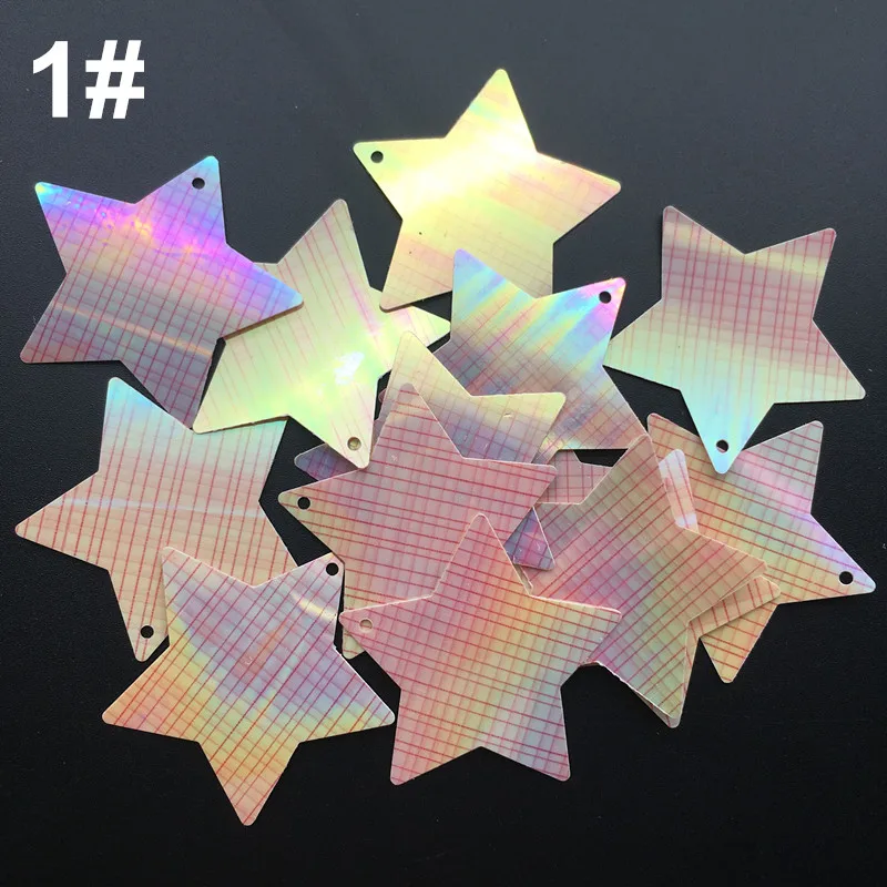 

30g 180pcs 34mm Star Shape Flat Loose Sequins Paillettes Sewing,Wedding Craft,Women Kids DIY Garment Accessory Plaid Color