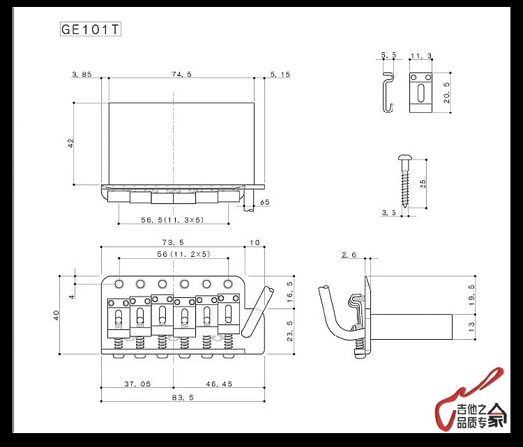 Подлинный GOTOH GE101T Винтажный стиль электрогитара с системой тремоло мост(хром) Сделано в Японии