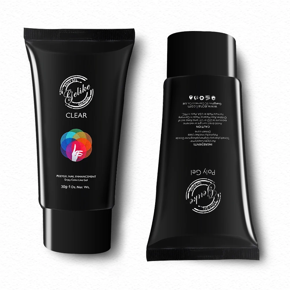 

Gelike Poly Gel 30ml Acrylic French Kit Soak off UV Jelly Clear Gel Builder Gel Nails Extension Tips With Brush Nail Form