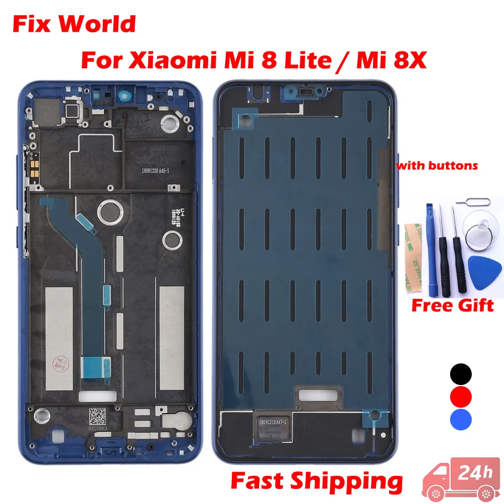

Original For Xiaomi MI 8 Lite / Mi8 Lite LCD Front Frame Middle Frame Bezel Housing For Mi 8X / Mi 8 Youth With Power Buttons