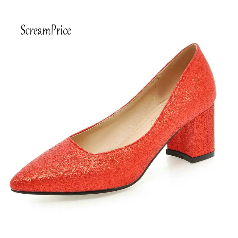 

Women Thick High Heels Sandals Fashion Pointed Toe Slip On Lazy Shoes Shallow Party Shoes Woman