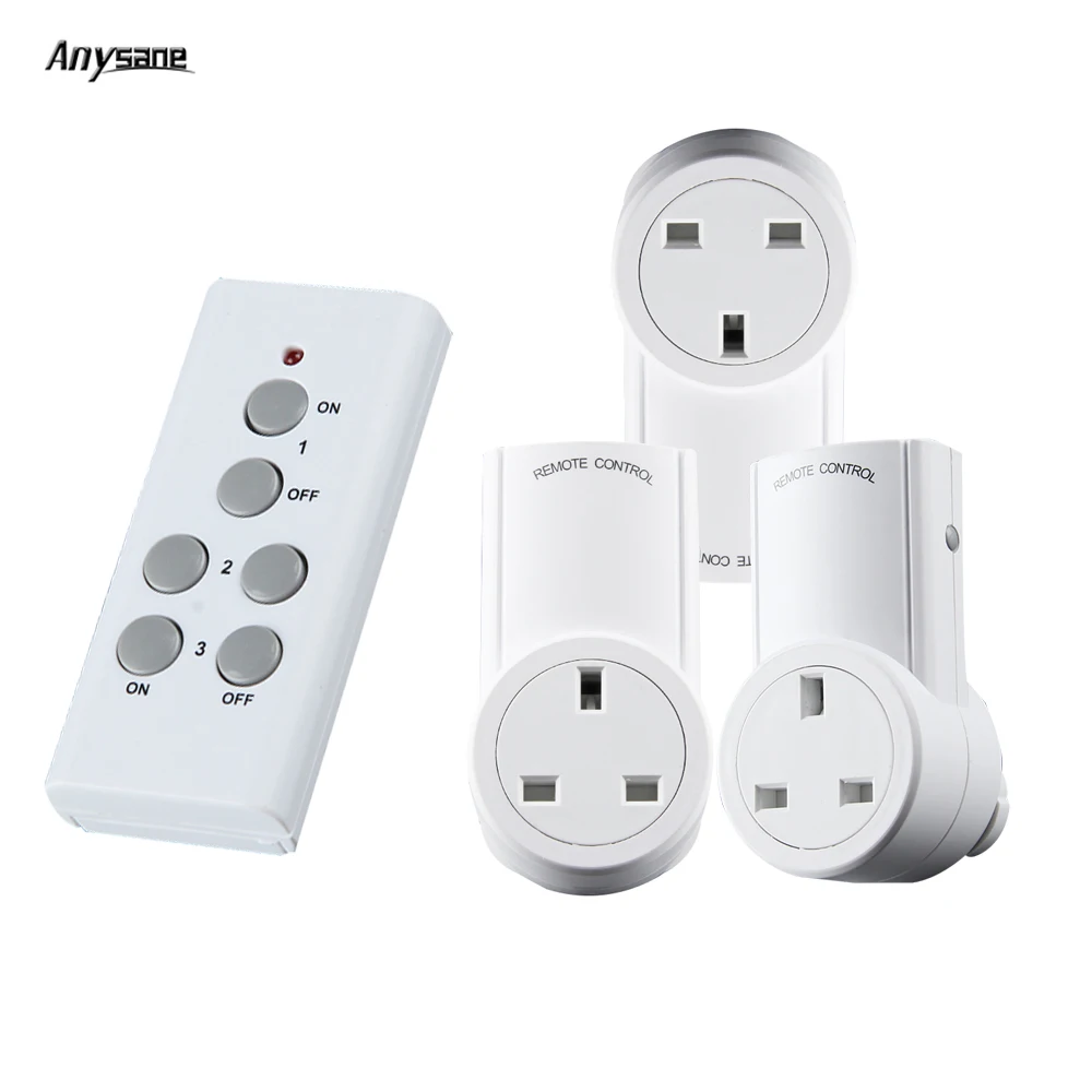 

Universal Remote Control Socket Plug Rf 433mhz 433.92mhz Power Outlet smart Plug Switch UK Socket 10A 2500W